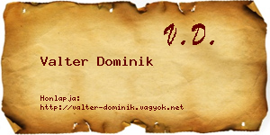 Valter Dominik névjegykártya
